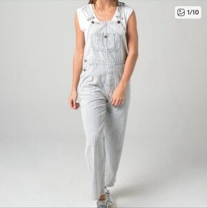 Faherty Topsail Overall Stripe Blue White Extra Small XS Railroad Stripe Boho